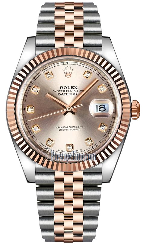 rolex datejust stainless steel 18k everose 41mm watch|rolex datejust for sale.